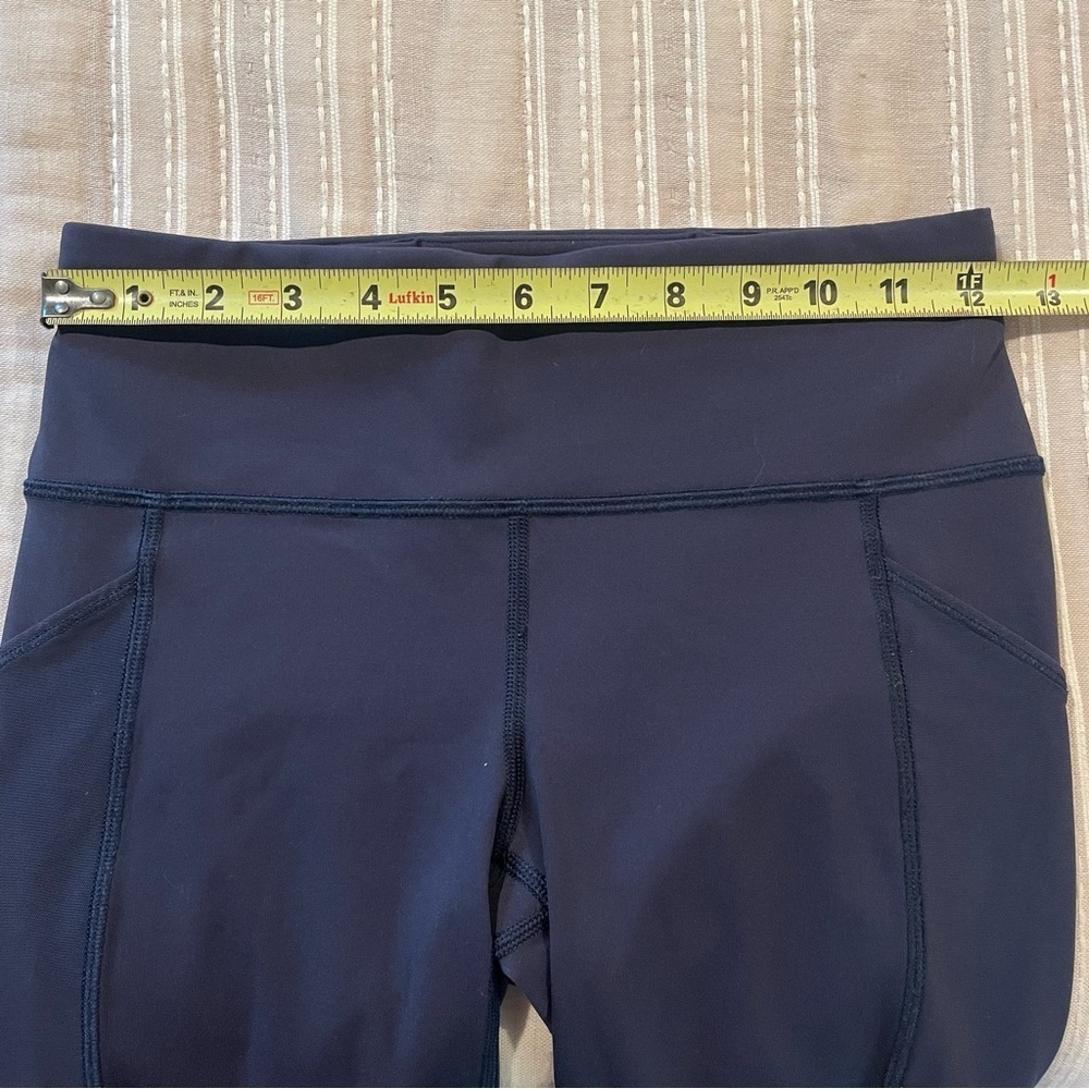 Lululemon Home Stretch Crop 19” Mesh Sheer Leggings Midnight Navy Blue 4 W6AL8S - Picture 9 of 11
